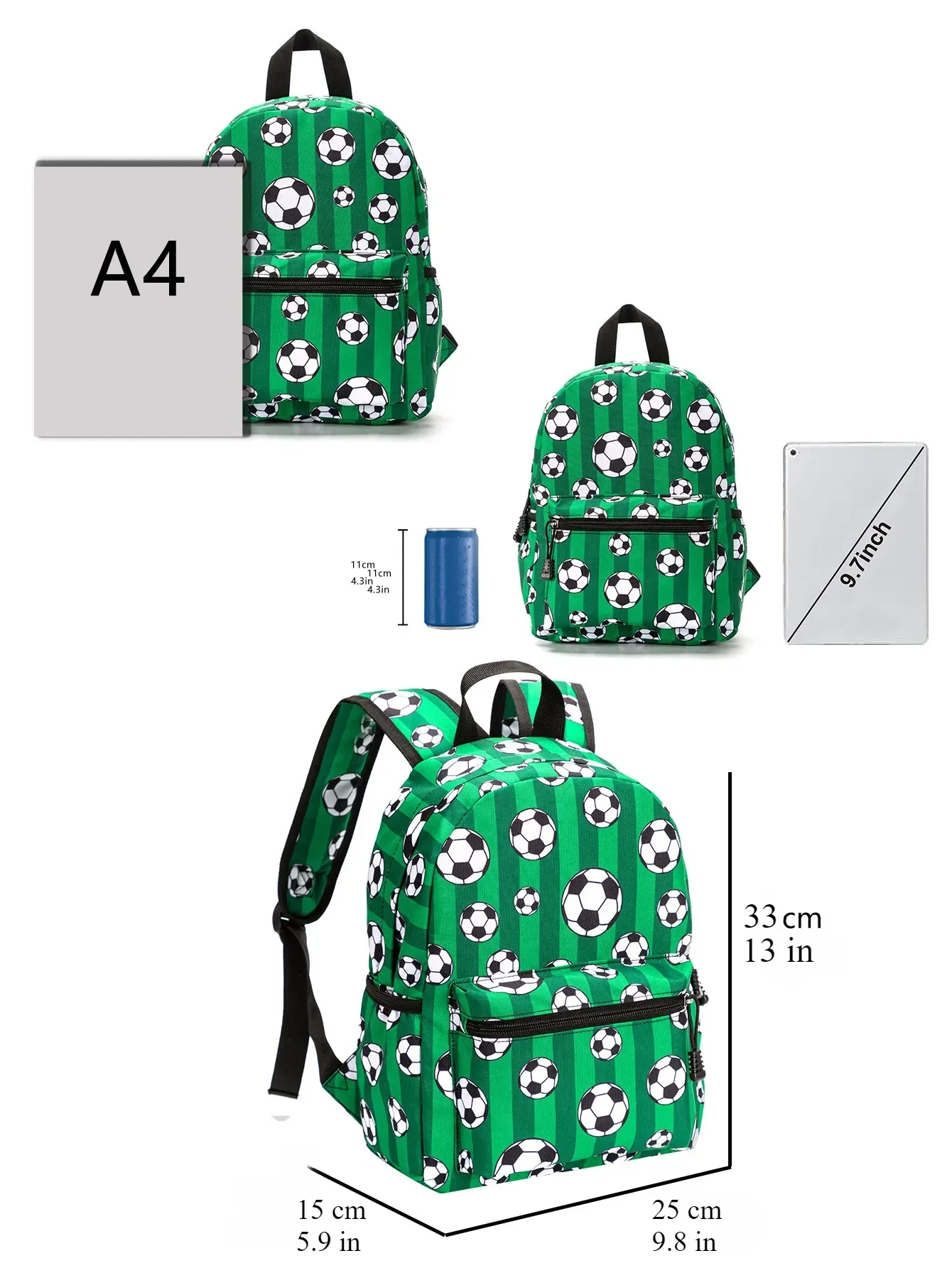 Color: Beige, Size: 13 inches - Casual Kids Backpack Dinosaur School Bag Travel Rucksack Cartoon Kids Boy Girls Schoolbag Student Bookbag Children Daypack Bag