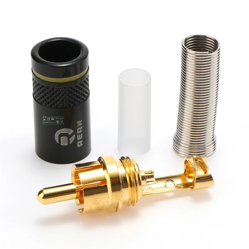 Color: Silver - Original Neutrik's REAN Gold-plated Phono RCA Connector Audio Video Lotus Plug NYS373 Cable Connector NYS366 with Spring Tail
