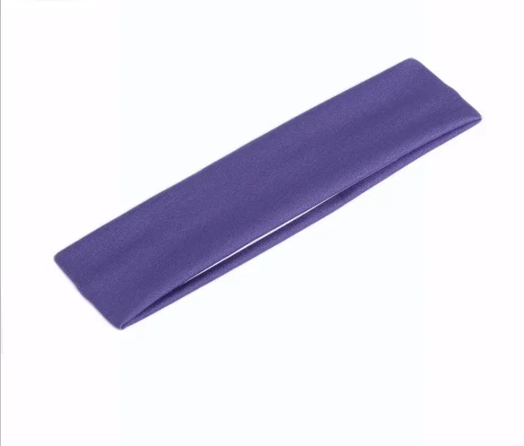 Color: PURPLE - Sweatband Headband Elasticity Sweat Bands Stretch Head Hair Band Sports Safety Yoga Basketball Gym Sport for Men and Women