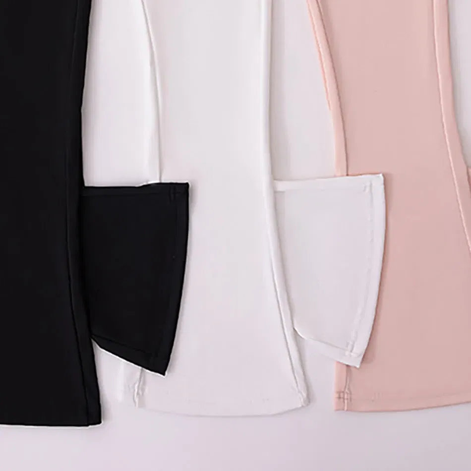 Color: Beige, Size: 104 - Stylish Children High Waisted Slimming Comfortable Bootcut Leggings Suitable Girls Spring and Autumn Wardrobe with Flared Edge