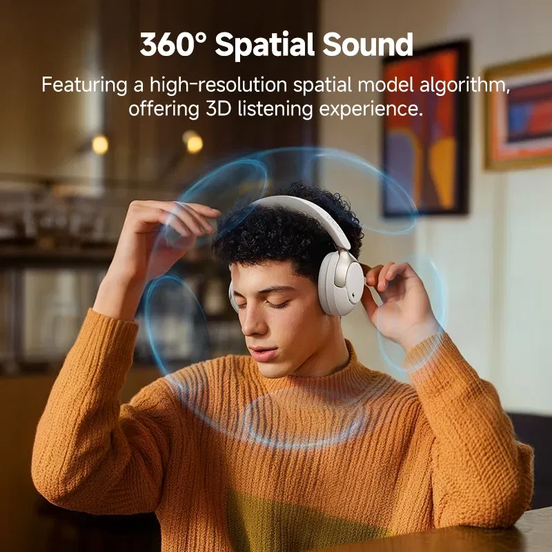 Color: Blue, Ships From: CHINA - QCY H3 Pro ANC Wireless Headphone 50dB Noise Canceling Hi-Res Spatial Audio Earphone with LDAC Bluetooth 5.4 Over Ear Headset