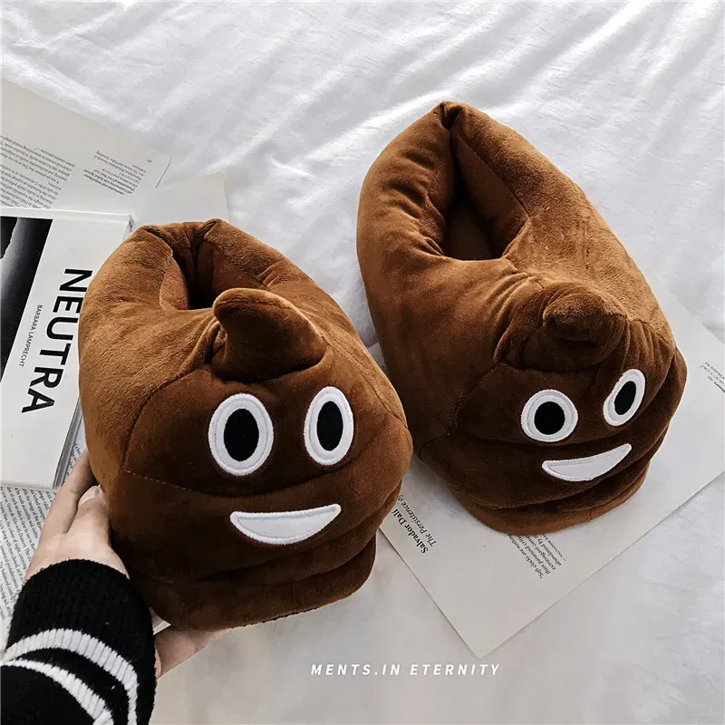 Color: Brown, Shoe Size: 35 - Indoor Slippers Warm Winter Home Fluffy New Fashion Men Women Bread Demon Soft Plush Shoes Unisex Cute Funny Christmas Gift