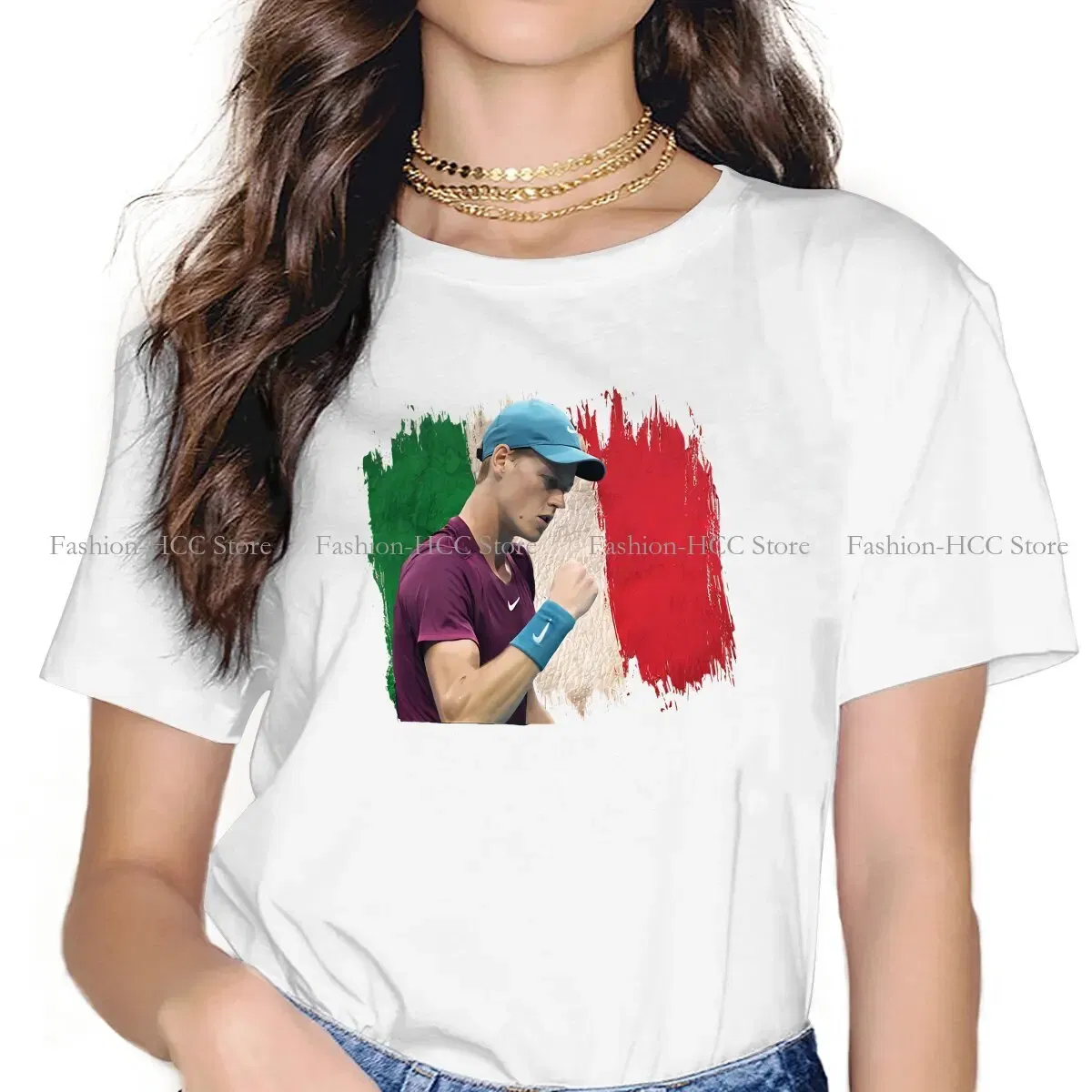 Color: black, Size: XXXL - Tennis Polyester TShirt for Women Jannik Sinner Basic Casual Tee T Shirt High Quality New Design