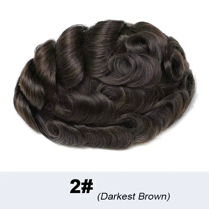 Toupee Color: 2#, Toupee Density: 110%, Length: 6 inches, Toupee Size: 8x10 - 0.03 Ultra Thin Skin Toupee Undetectable Men's Capillary Prosthesis Realistic Wig Man Human Hair Microskin Hair System For Men