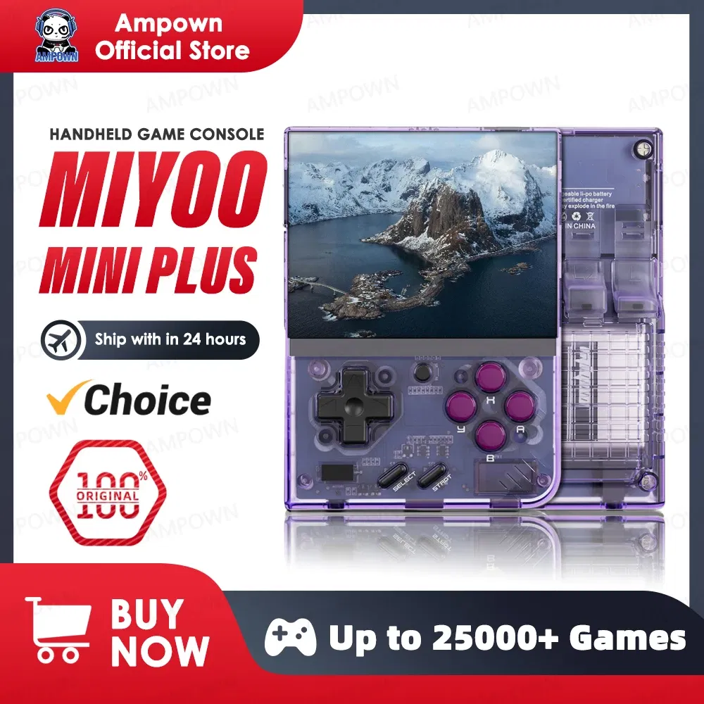 Color: Gold, Bundle: Bundle 3 - MIYOO Mini Plus Portable Retro Handheld Game Console V2 Mini+ IPS Screen Classic Video Game Console Linux System Children's Gift