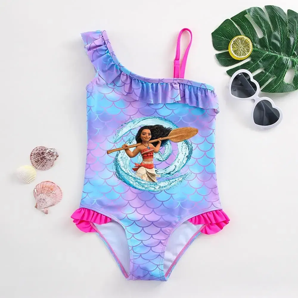 Color: green, Kid Size: 12M - Moana Baby Girl Mermaid Fish Scale Print Swimsuit One-Piece Swimwear Toddler Bathing Suit Beach Outfit