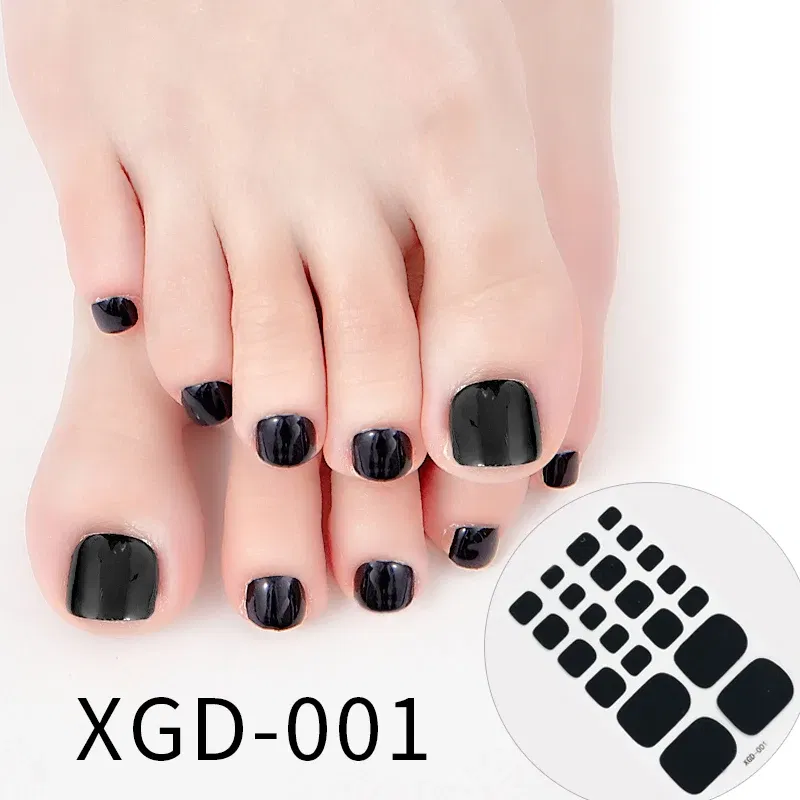 Color: WHITE - Colorful Nail Stickers Foot Shiny Glitter Nails  Charms Full Cover Self-Adhesive Nail Polish Stickers for Nails Art