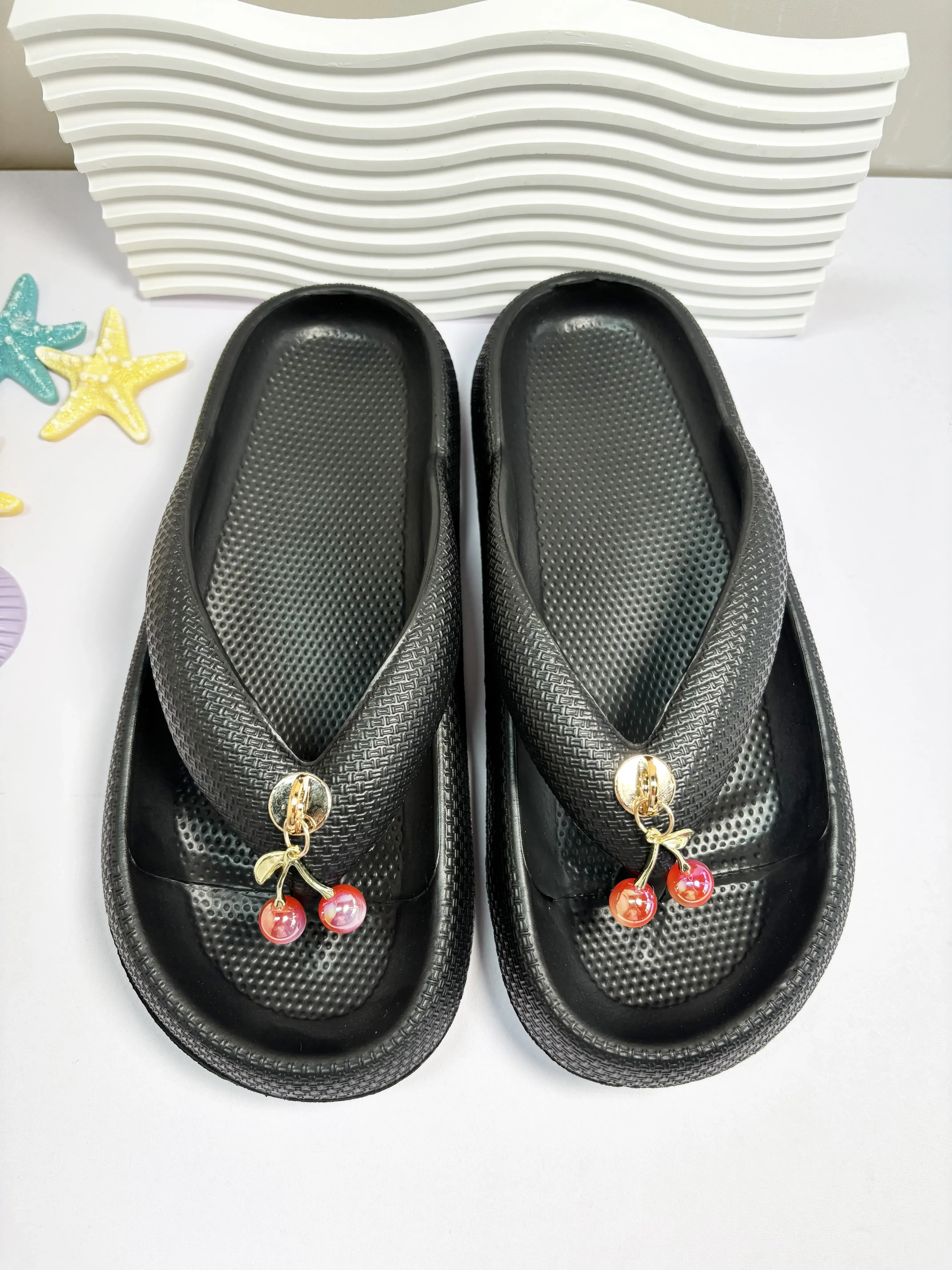 Color: ROYAL BLUE, Shoe Size: 44-45 - Summer Multi Color Women's Flip Flops Fashionable Metallic Teddy Bear Bow Slide Sandal Beach Vacation Home Versatile  Footwear