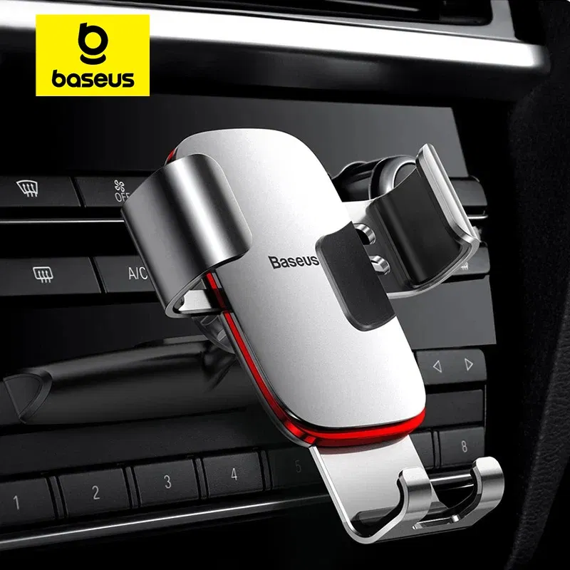 Color: Silver - Baseus Gravity Car Phone Holder Mobile Phone Clip Holder Stand Bracket CD Slot Holder for iPhone Samsung