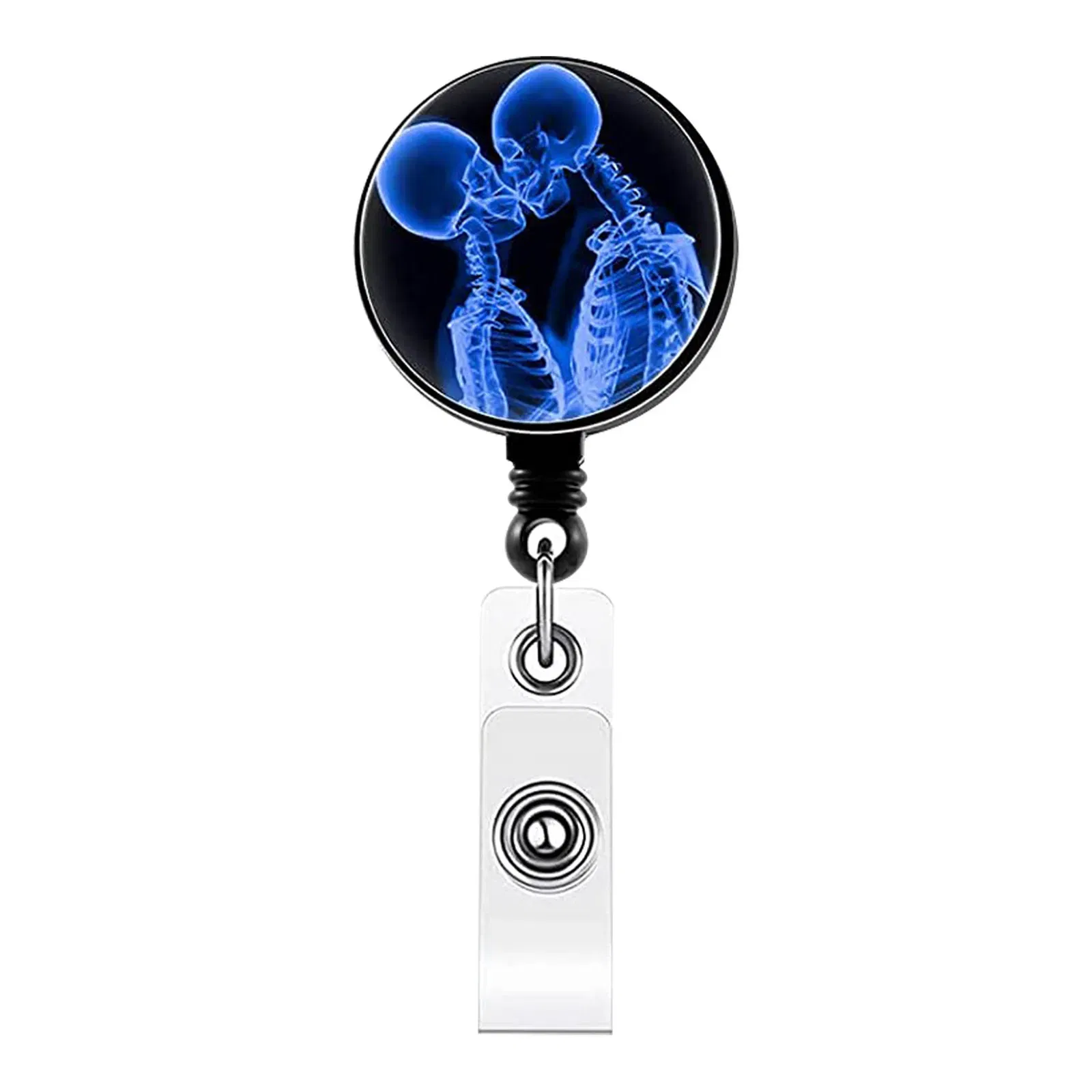 Color: Silver - X-Ray Badge Reel Retractable Radiology Badge Reel Holder Ct Rays Nurse Doctor Student Card Reel Clip Office Supply Recoil Badge