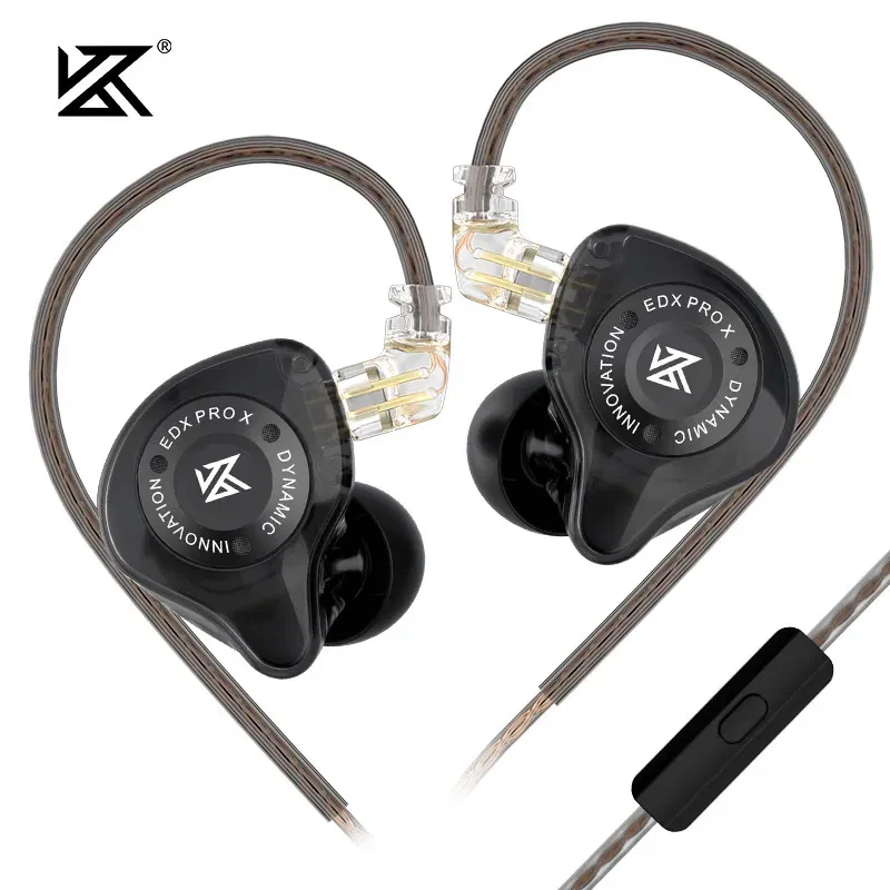 Color: WHITE - KZ EDX PRO X Dynamic Drive Headphones HIFI Heavy Bass Earbuds Sports Metal Headphones Detachable Headphones 2PIN