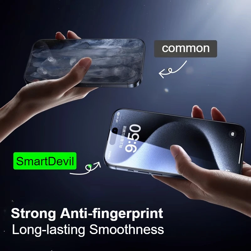 Color: GRAY, Material: High Definition - SmartDevil 2/3PCS Anti-fingerprint Tempered Glass Film for iPhone 15Pro Max 14Pro 13 15 Non-full Cover HD Clear Screen Protector