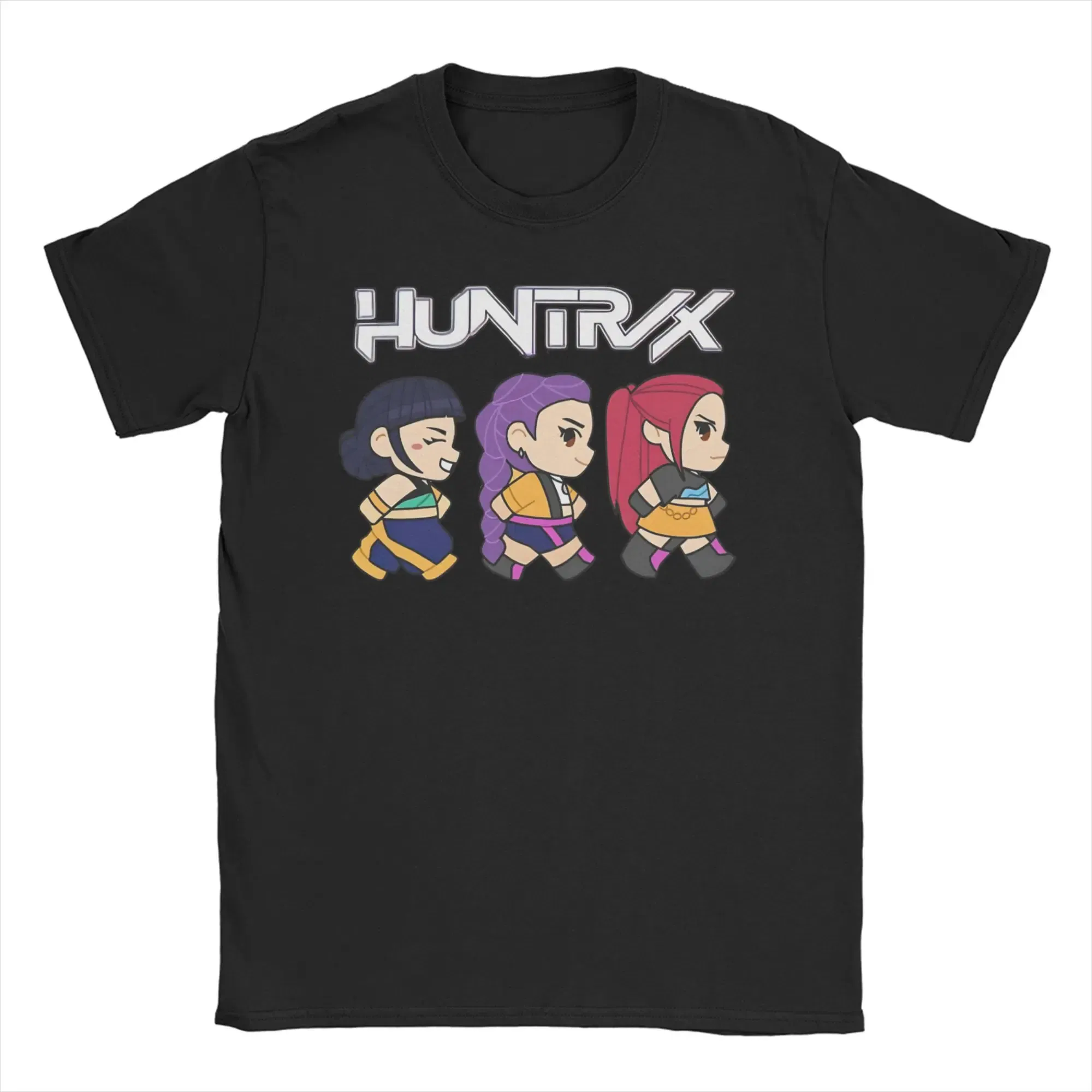 Color: GRAY, Size: 4XL - Men Women T-Shirts Kpop Demon Hunters Zoey Huntrix Amazing Cotton Tees Short Sleeve  T Shirt O Neck Clothes Printing