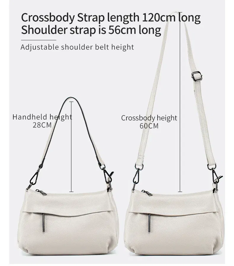 Color: Blue - High Quality Real Leather Handbag Ladies' Genuine Leather Shoulder Bags Women's Casual Messenger Bags Versatile Crossbody Bag