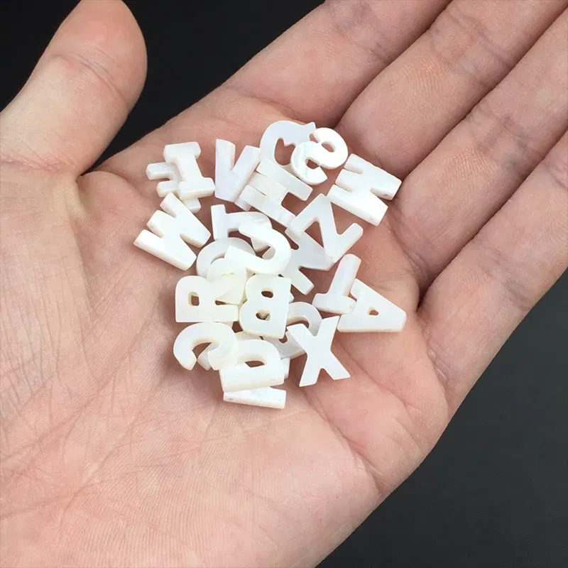 Color: GRAY - Trend DIY Handmade Vertical Capital Letter Pendant Beads Jewelry Making Accessories Necklace Bracelet Letras Materiales