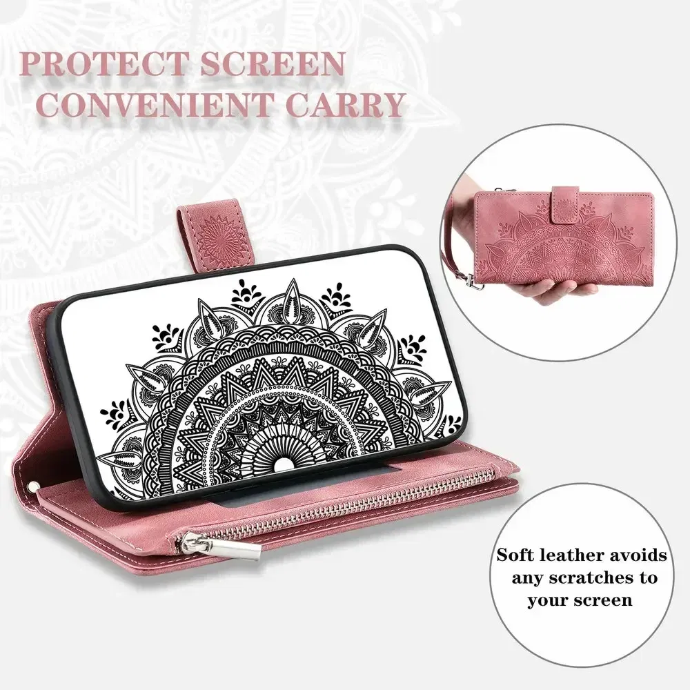 Color: PEACOCK BLUE, Material: PC - For Poco X7 F6 X6 X5 Pro X3 NFC 5G Zipper Wallet Case Crossbody Book Shell Xiaomi Poco M7 Pro M6 F5 M5 C75 3 X 7 M 6 Flip Cover