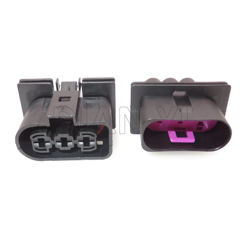 Color: Brown - 1 Set 3 Way AC Assembly Auto Radiator Plug For VW 1J0906443 1J0 906 443 1J0 906 233 1J0906233 Car Electronic Fan Cable Socket