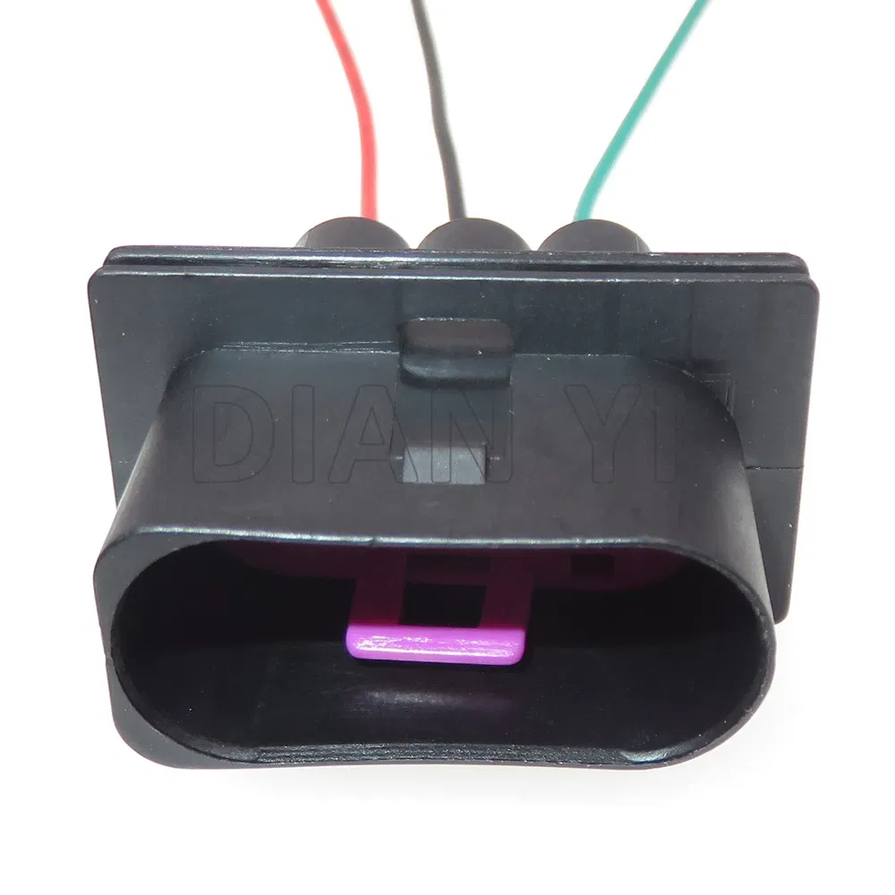 Color: Brown - 1 Set 3 Way AC Assembly Auto Radiator Plug For VW 1J0906443 1J0 906 443 1J0 906 233 1J0906233 Car Electronic Fan Cable Socket