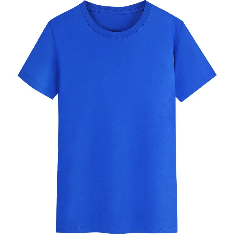 Color: ROYAL BLUE, Size: L, Ships From: CHINA - YOTEE Round Neck T-shirt Cotton Logo Customized Embroidery Personal Group Fashion T-shirt Logo Customization