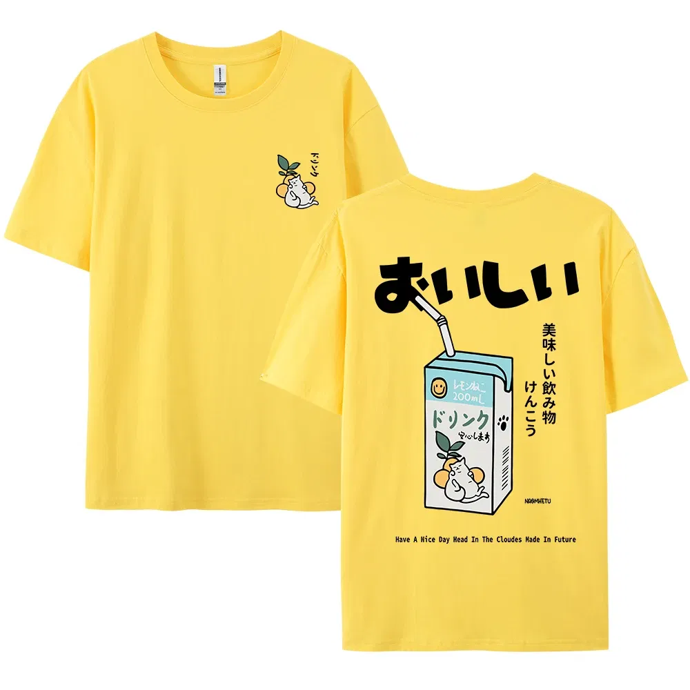 Color: Dark Grey, Size: XXL - Cute Japanese Cat Print Oversized T-shirt men Women Short Sleeve Loose Casual Tee Shirt Streetwear Tops Cotton Harajuku Clothing