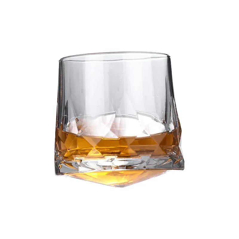Wholesale Novel Creative Thick Crystal Whiskey Tumbler Glass Spinning Tops Design Hammer Glasses Of Wine Brandy Cup Wineglass