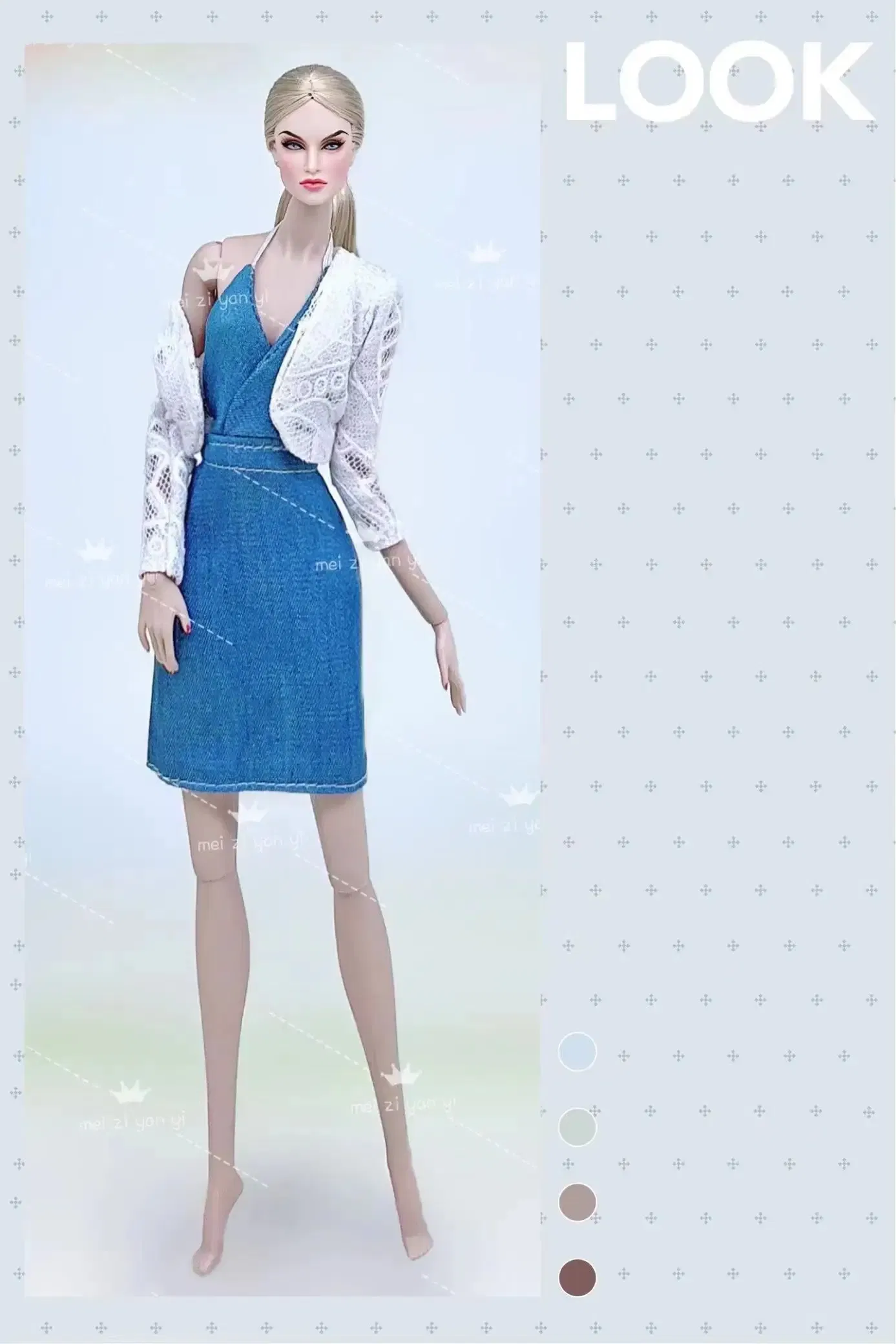 Color: Blue - for clothes pink for 30cm doll