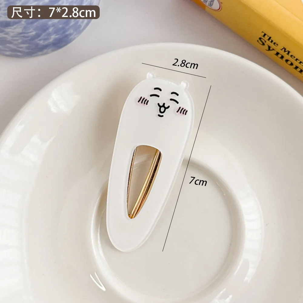 Color: Green - 2024 Creative Duck Beak Hairclip Anime Figure Chiikawa Hachiware Girl's Forehead Fringe Side Hair Clip Student Hair Accessories