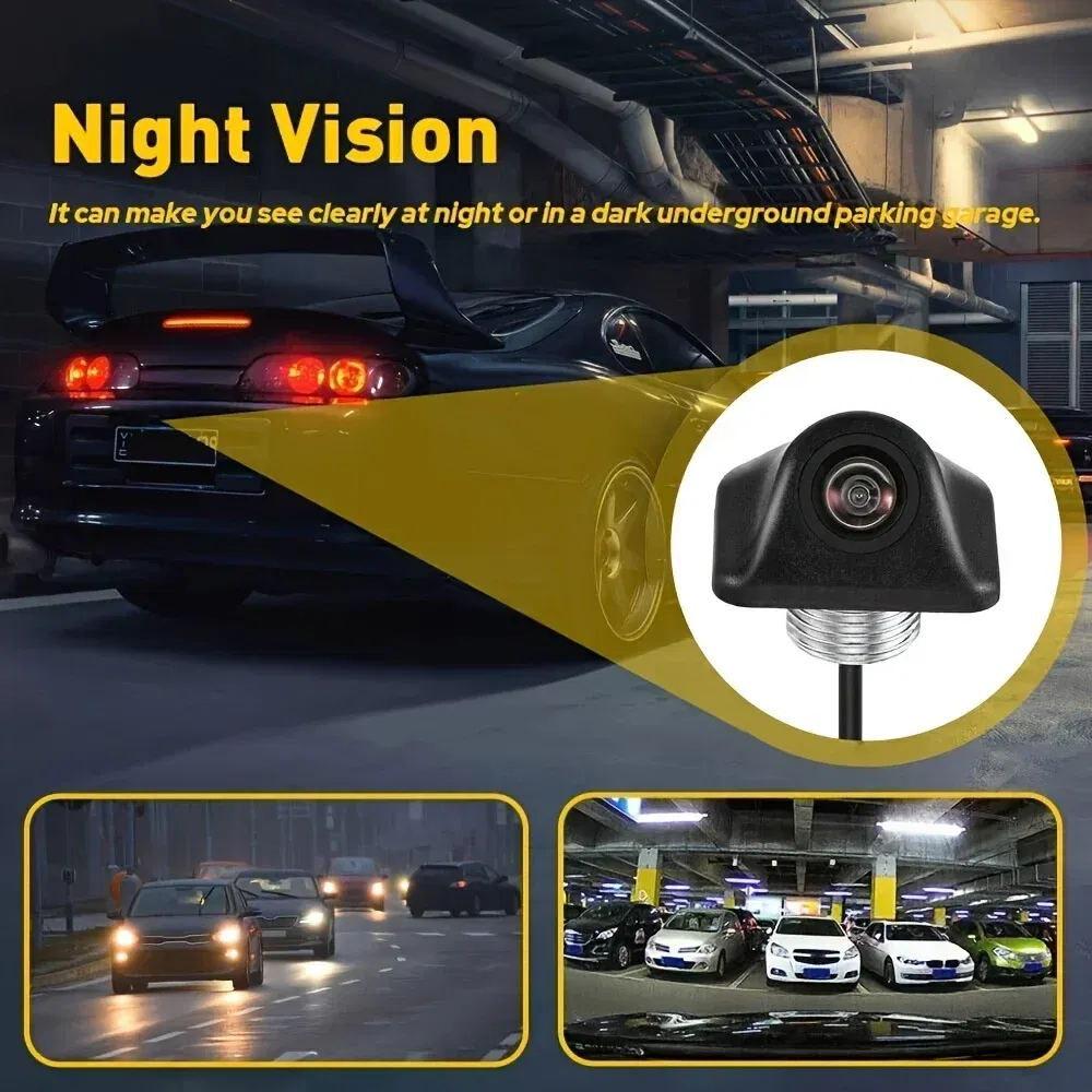 QueenDer Car Reverse Camera HD Night Vision Wide Angle Rear View Parking Camera CCD Auto Backup Monitor Color Image