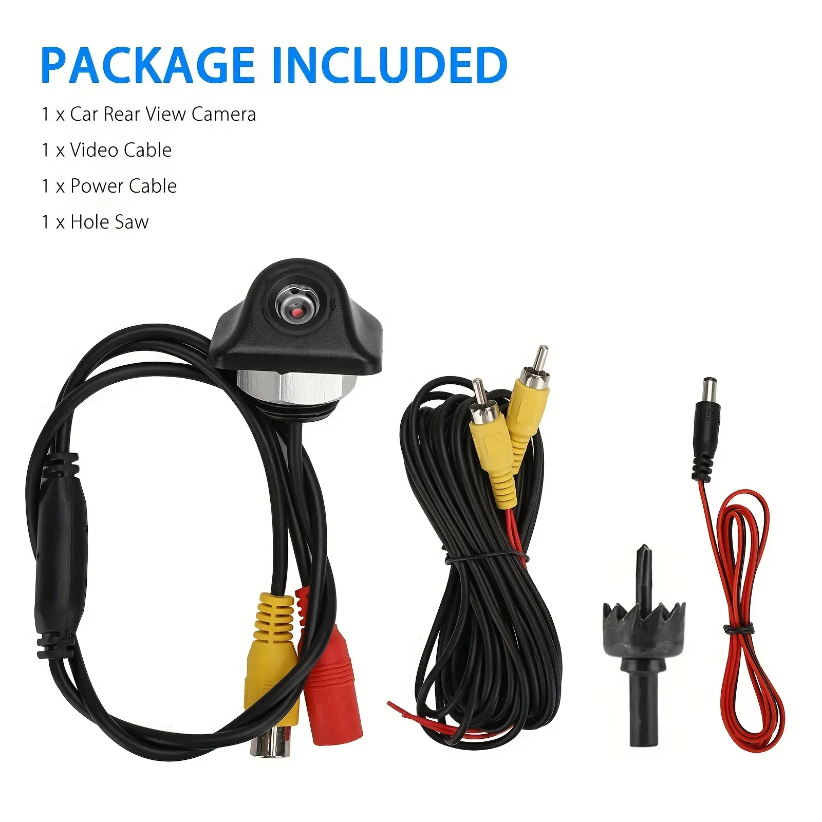 QueenDer Car Reverse Camera HD Night Vision Wide Angle Rear View Parking Camera CCD Auto Backup Monitor Color Image