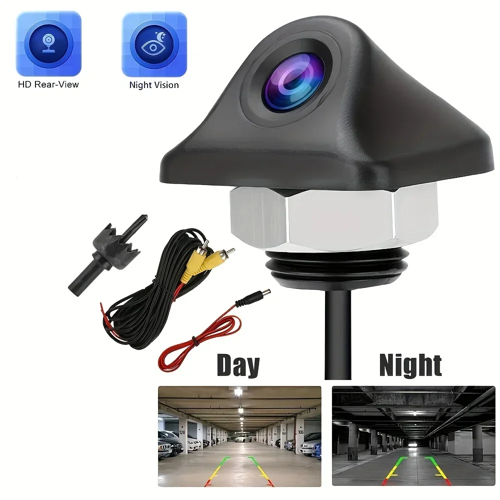 QueenDer Car Reverse Camera HD Night Vision Wide Angle Rear View Parking Camera CCD Auto Backup Monitor Color Image