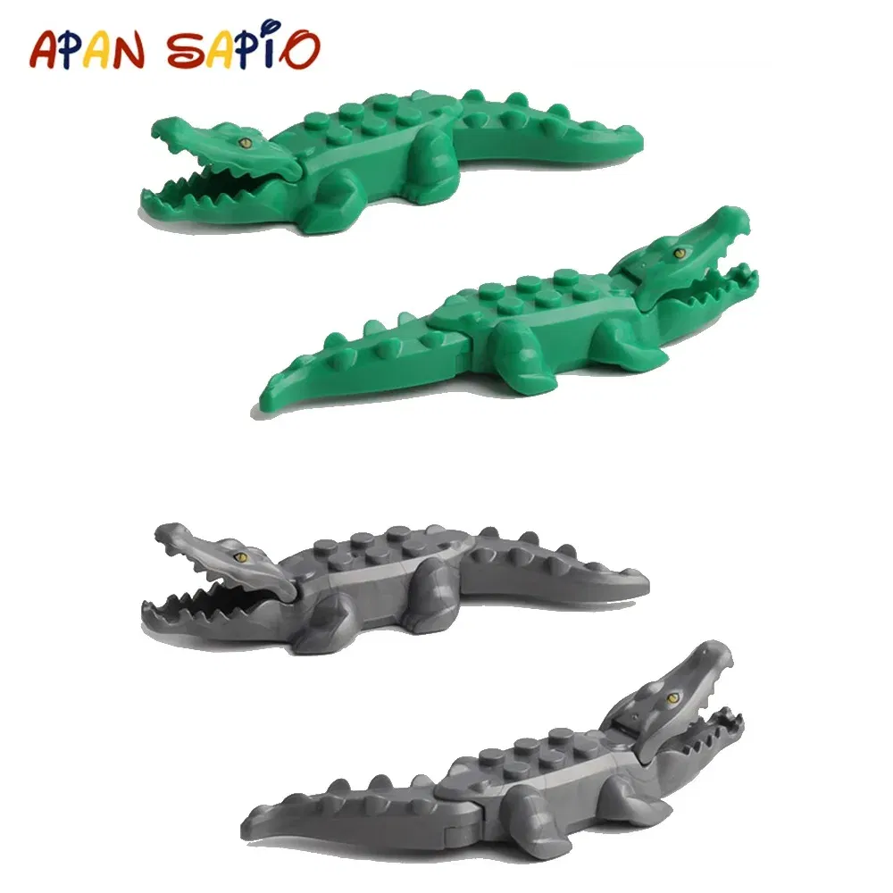 Color: NAVY - Animal Building Blocks Model Crocodile Leopard Educational Games Figure Brick Toys for Children Kids