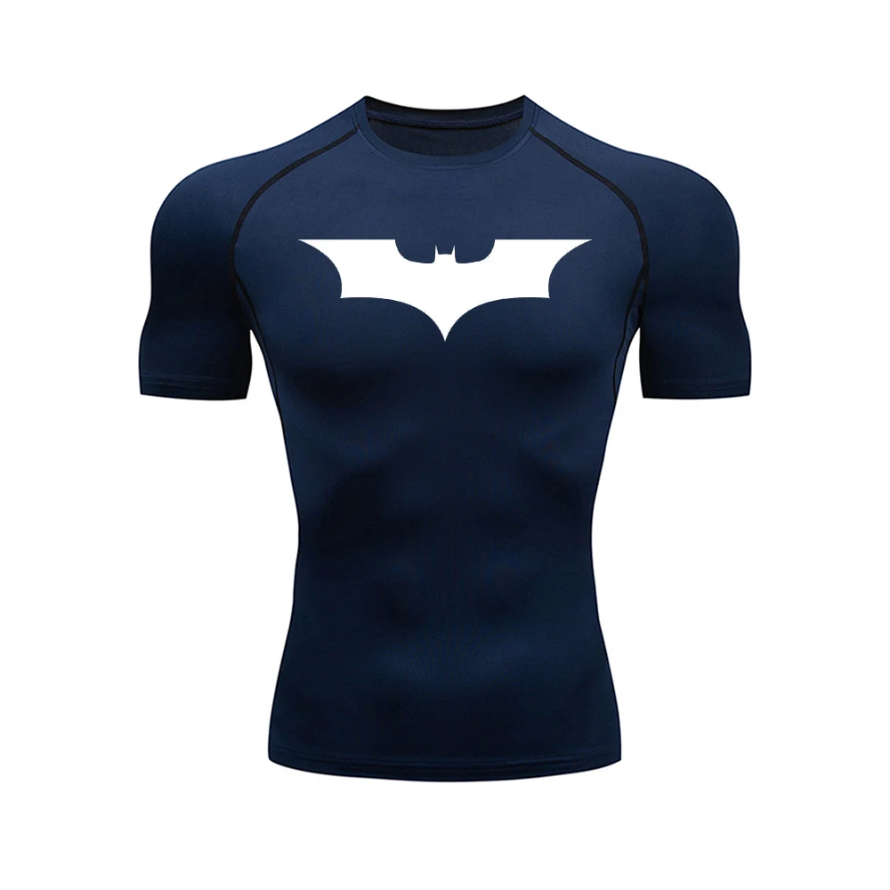 Color: Navy Blue, Size: S - Men's Athletic Compression Shirts Athletic Quick Dry Breathable Rash Guard Athletic Tight Workout Tops Summer Men