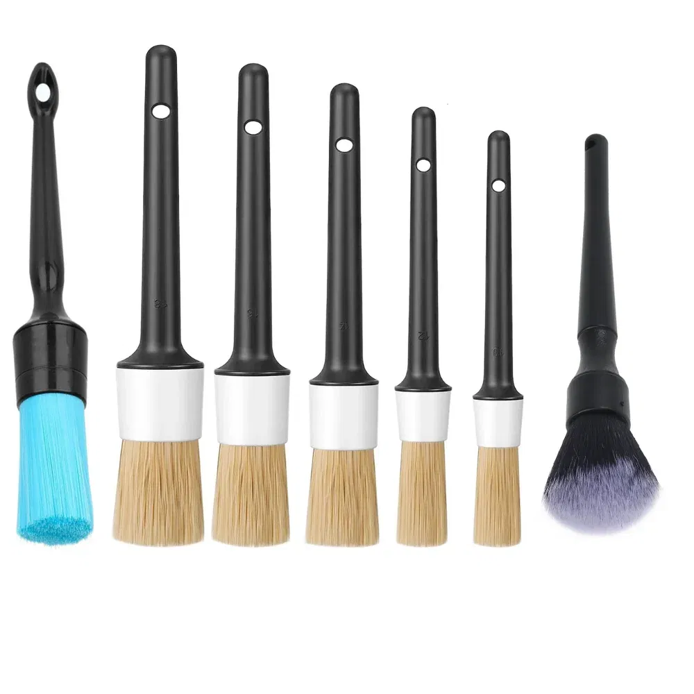Color: WHITE - Car Detailing Brush Set Car Cleaning Brushes Sponges Towels for Car Air Vents Rim Cleaning Dirt Dust Clean Tool Wash Accessories