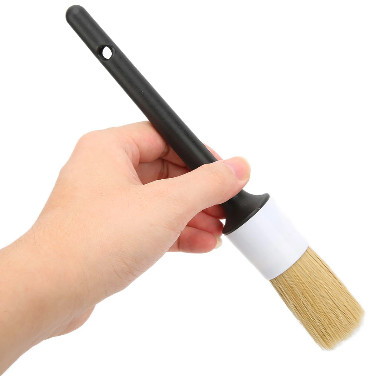 Color: WHITE - Car Detailing Brush Set Car Cleaning Brushes Sponges Towels for Car Air Vents Rim Cleaning Dirt Dust Clean Tool Wash Accessories