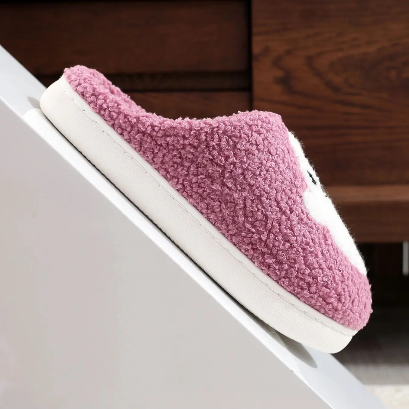 Color: PURPLE, Shoe Size: 36 - Halloween Ghost Pattern Home plaid stuffed Slippers Winter Warm Shoes Home Cotton Slippers Non-slip Thick Sole Holiday Gift Preferred