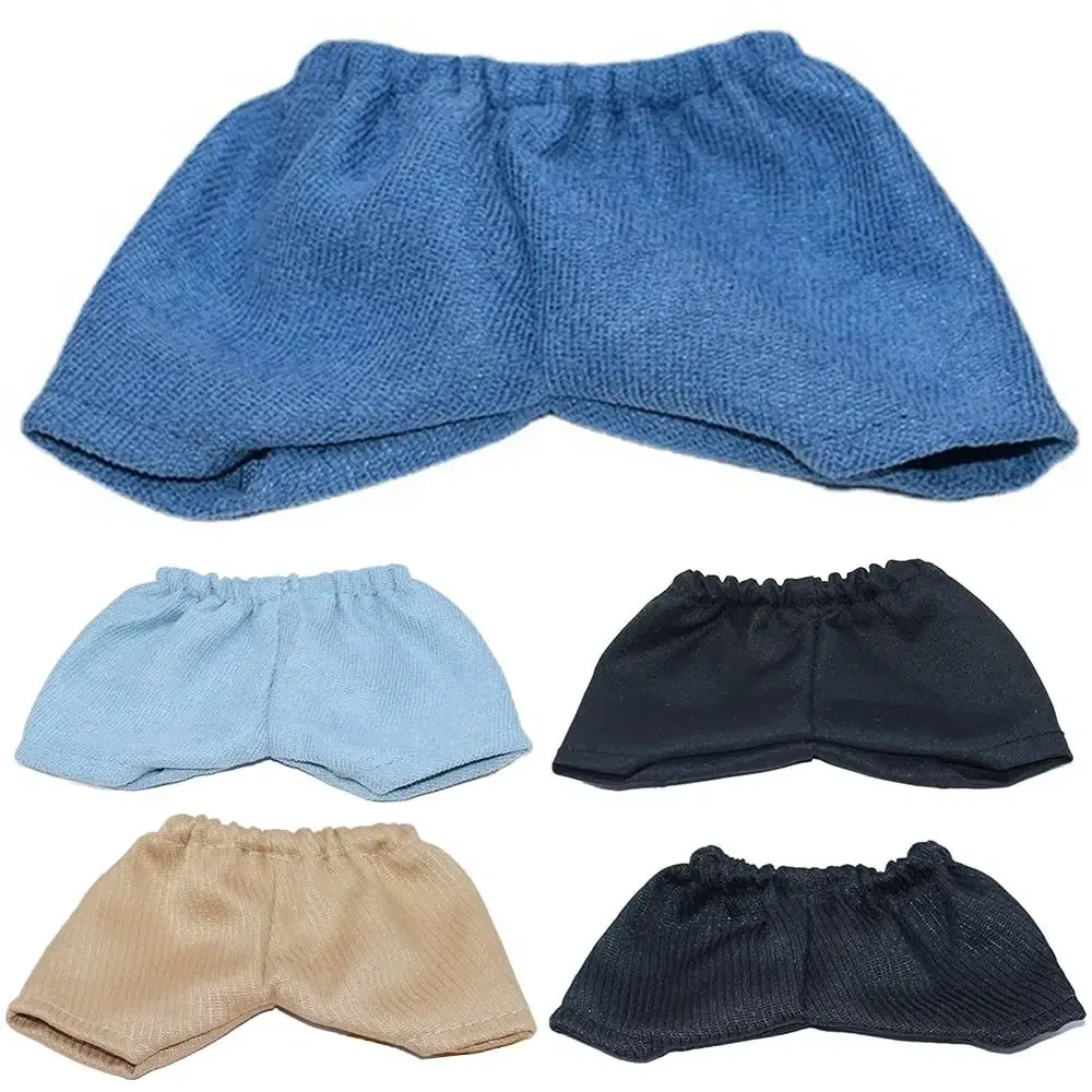 Color: Chocolate - 15CM Doll Clothes Pants Fashion Tops Striped T-shirt Casual Wears Jeans Shorts For 1/12 Dolls Accessories Plush Animal Kids Toys