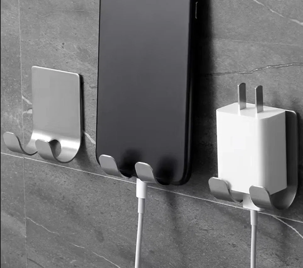 Color: DARK GRAY - Punch-free Razor Holder, Storage Hook, Space Aluminum Multi-purpose Bathroom Accessories