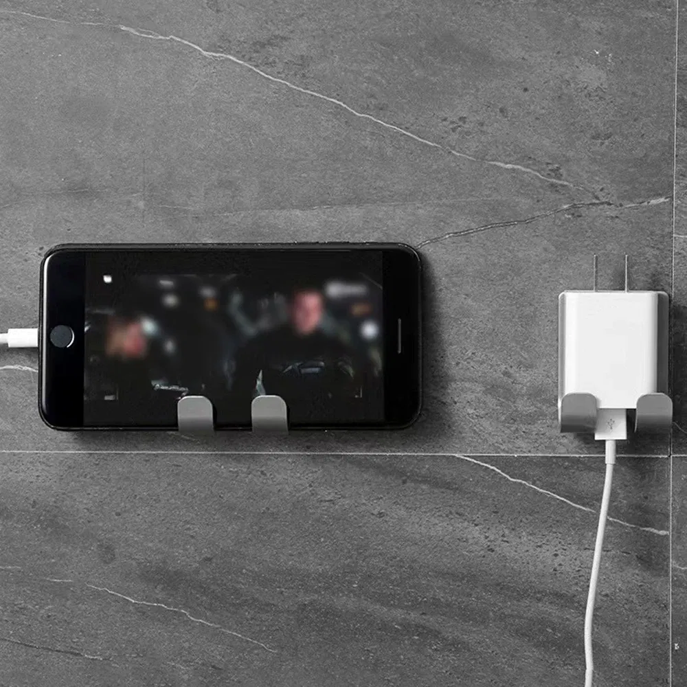 Color: DARK GRAY - Punch-free Razor Holder, Storage Hook, Space Aluminum Multi-purpose Bathroom Accessories