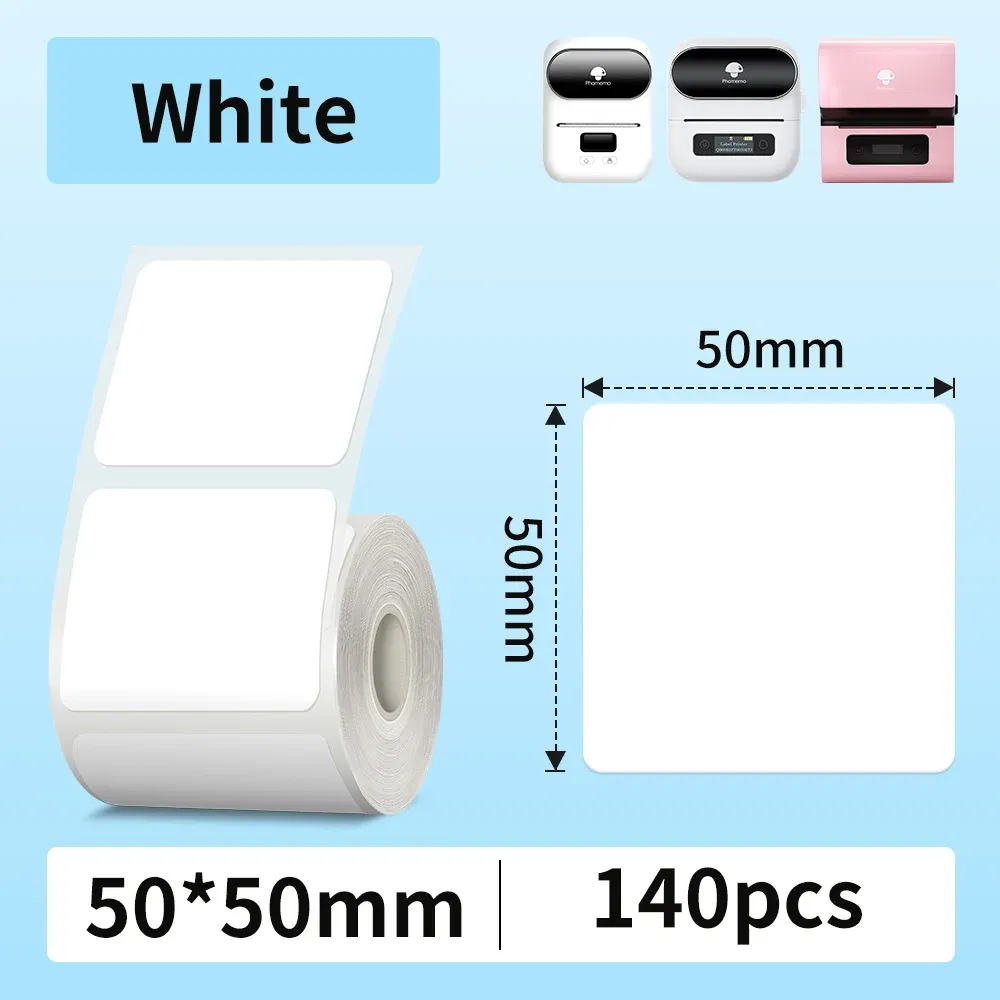 Color: Light purple - Phomemo Label Maker Paper M110 Label Adhesive Paper White Waterproof Thermal Sticker for M110 M221 M200 M220 Portable Printer