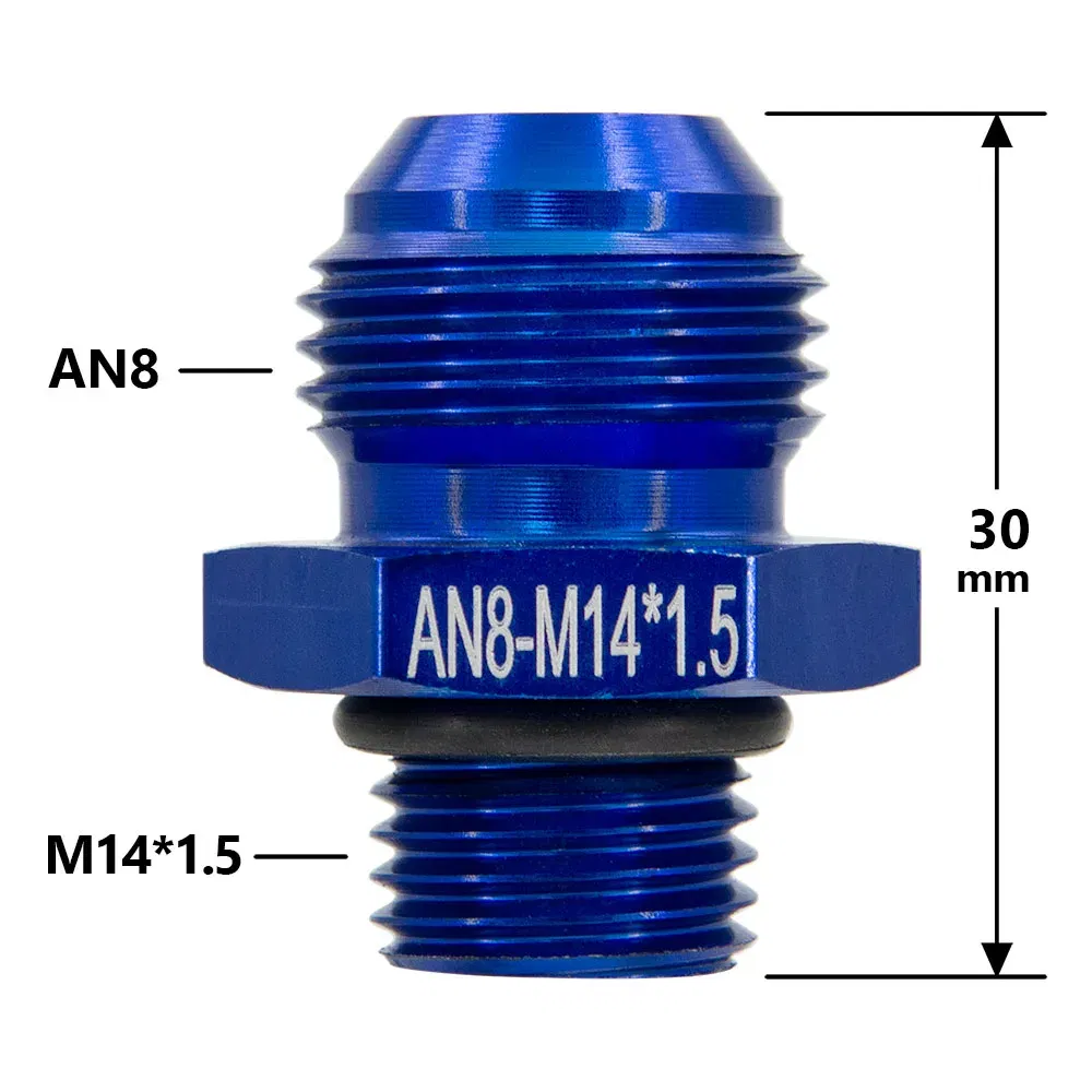 Color: black - Aluminum Alloy Universal AN6 8 10 12 to AN to M16x1.5 M18x1.5 Metric Fuel Hose Adapter Pipe Thread Fitting CAR OIL COOLER SYSTEM