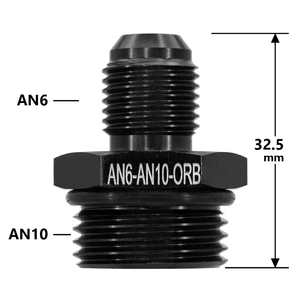 Color: black - Aluminum Alloy Universal AN6 8 10 12 to AN to M16x1.5 M18x1.5 Metric Fuel Hose Adapter Pipe Thread Fitting CAR OIL COOLER SYSTEM