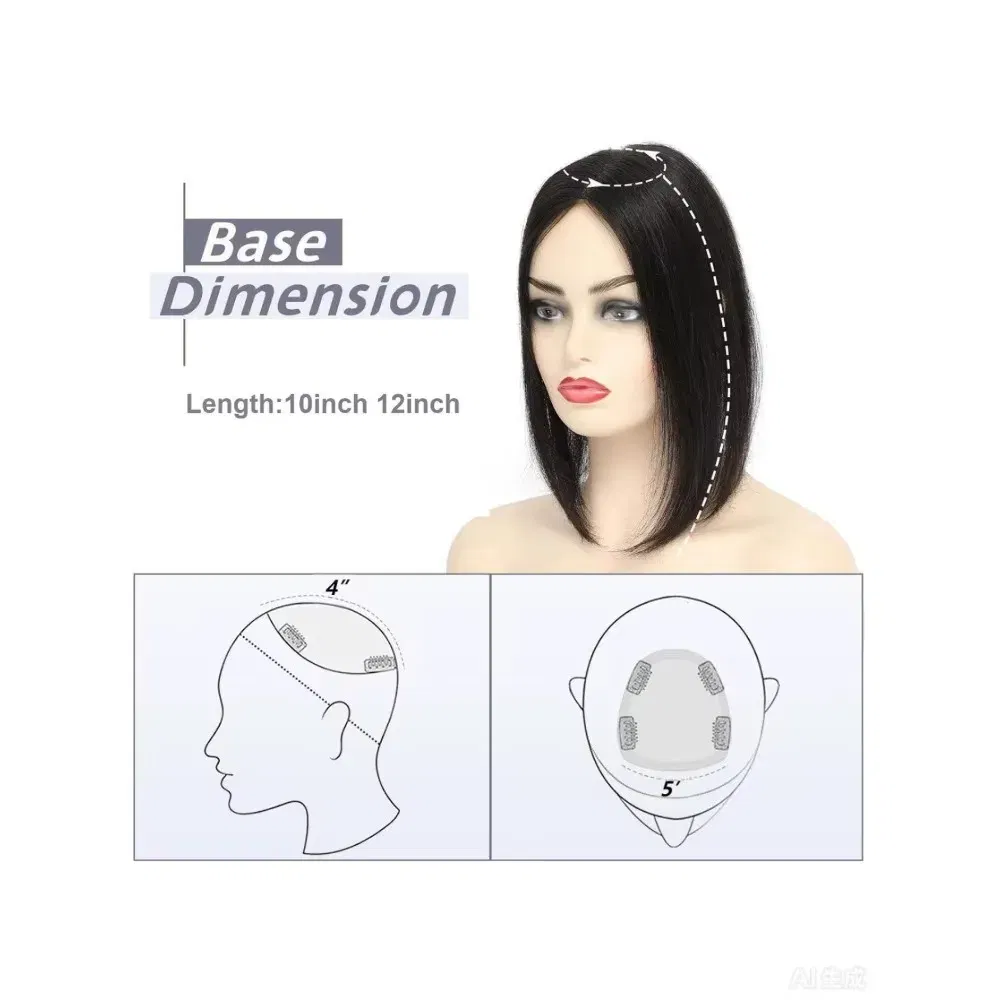 Toupee Color: 60R#, Toupee Size: 4x6, Toupee Design: free, Toupee Density: 120%, Length: 16 inches - 5.5X6inch Mono Base Brazilian Remy Human Hair Topper 12"-18" Double Pu Around Thick Invisible Mono Topper for Women Hairpieces