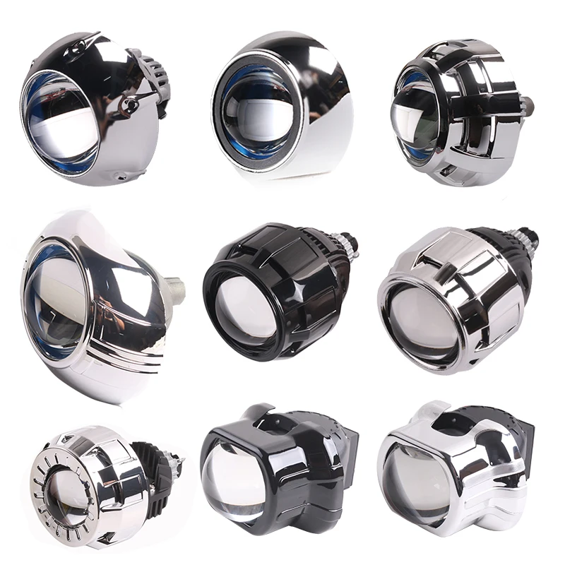 Color: Yellow - SANVI 2.5INCHES 3INCHES BI XENON/LED Projector lens mask  shrouds Car light accessories