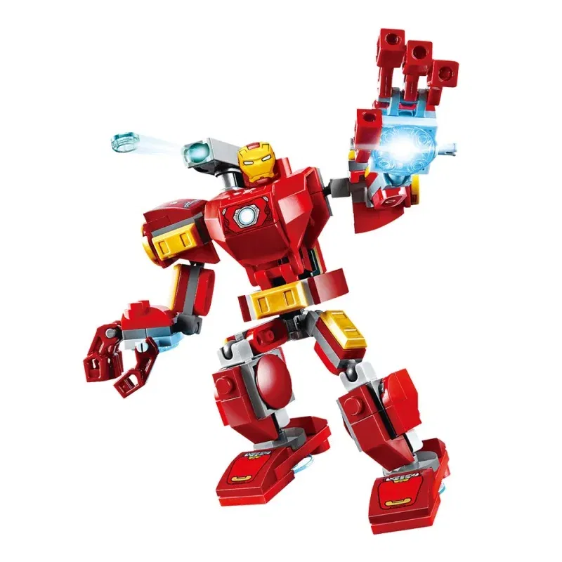 Color: GRAY, Size: S - 28cm Marvel anime, Avengers, Captain America, Iron Man: 120PCS/piece building block toy, birthday gift for children