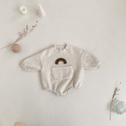Chic Neutral-Toned Rainbow Sweatshirt for Toddlers