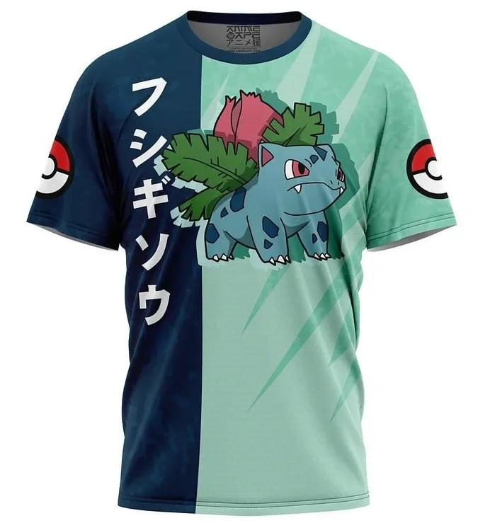 Color: Blue, Size: 6XL - ?€Miniso) Pokemon Men's Casual Wear T Shirts Cartoon Children Round Neck Short Sleeves Summer Clothing Pikachu Cartoon Print Tops