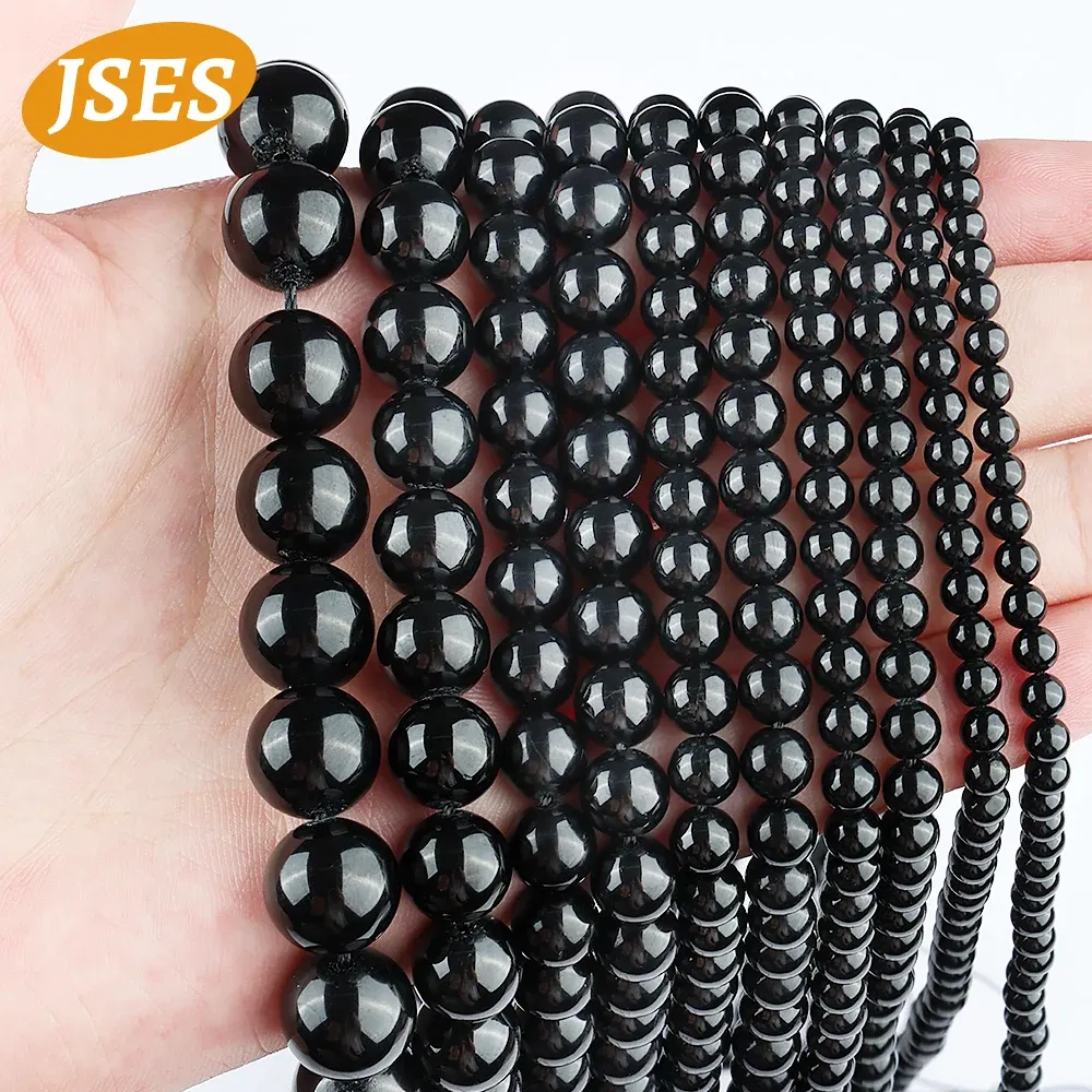 Color: green, Item Diameter: 6mm - 3A Natural Black Tourmaline 4mm 6mm 8mm 10mm Beads for Jewelry Making DIY Bracelets Necklace Wholesale Beads Accessories