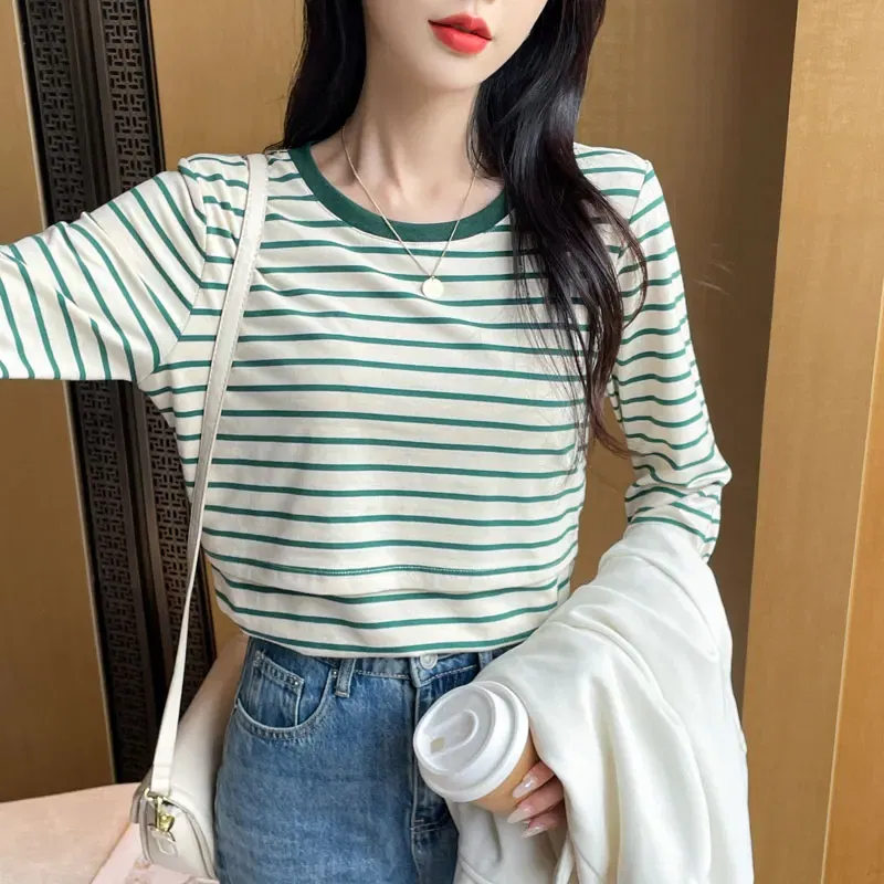 Color: green, Maternity Size: L - Striped Cotton Maternity Nursing Tees Casual Long Sleeve Breastfeeding T Shirts For Pregnant Women After Delivery Lacation Tops