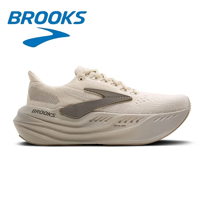 Color: Khaki, Shoe Size: 45 - Brooks Super Glycerin MAX Breathable Running Shoes for Men Air Mesh Design Fashionable Versatile Outdoor Casual Sports Sneakers