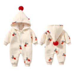 Festive Reindeer Hooded Onesie for Babies